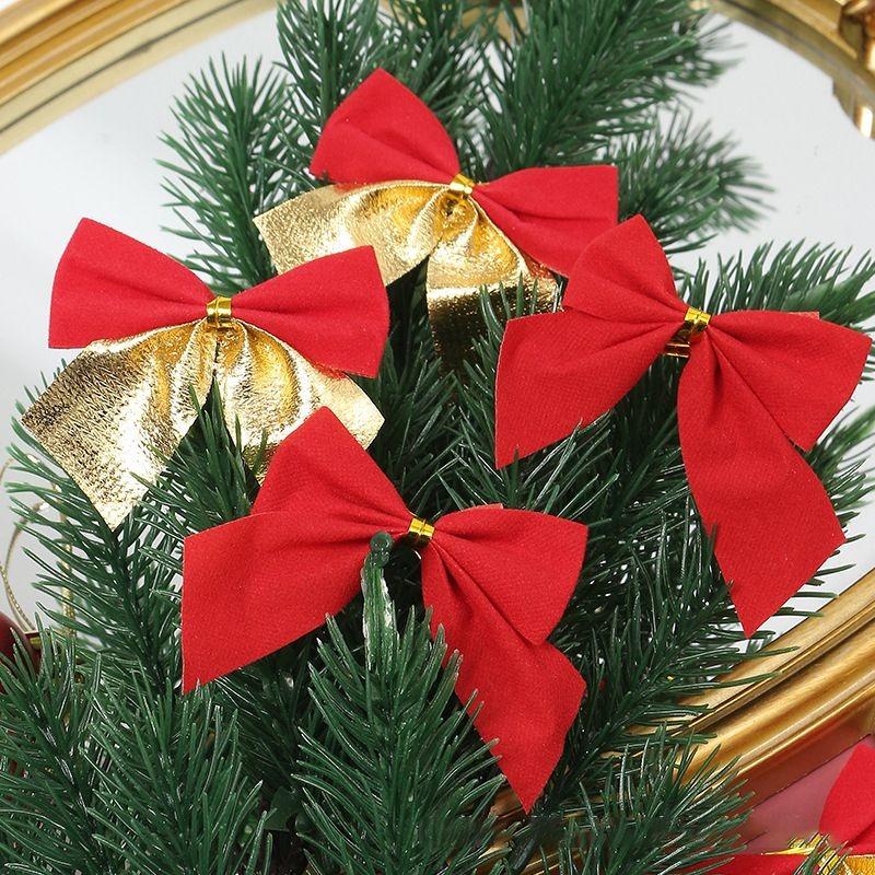 12Pcs 5cm Christmas Decorations Bow Xmas Tree Pendant Ornament for Home Room Decor Navidad New Year Party 2026 Gifts Accessories