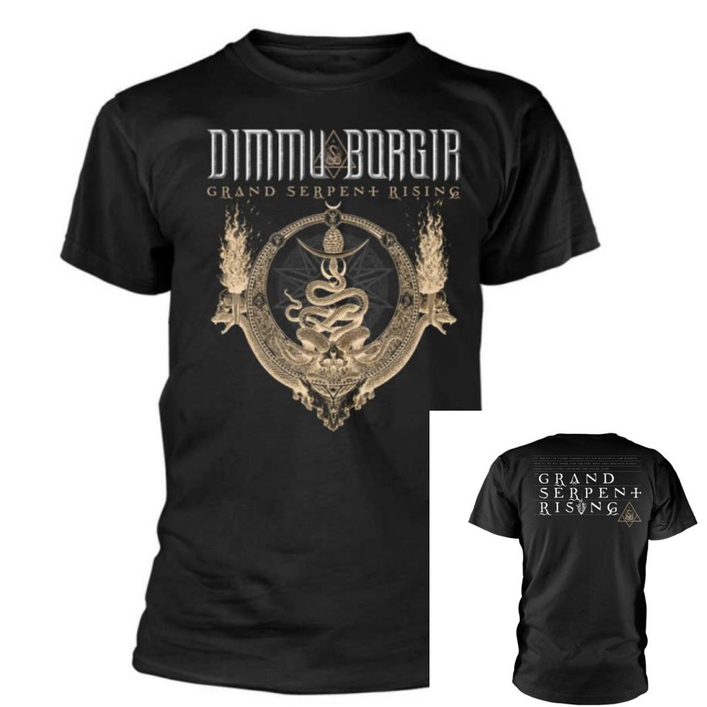 DIMMU BORGIR Pentagramma del Culto della Morte Maglietta a Banda Rossa Cotone Grafica Uomo Donna Estiva Streetwear