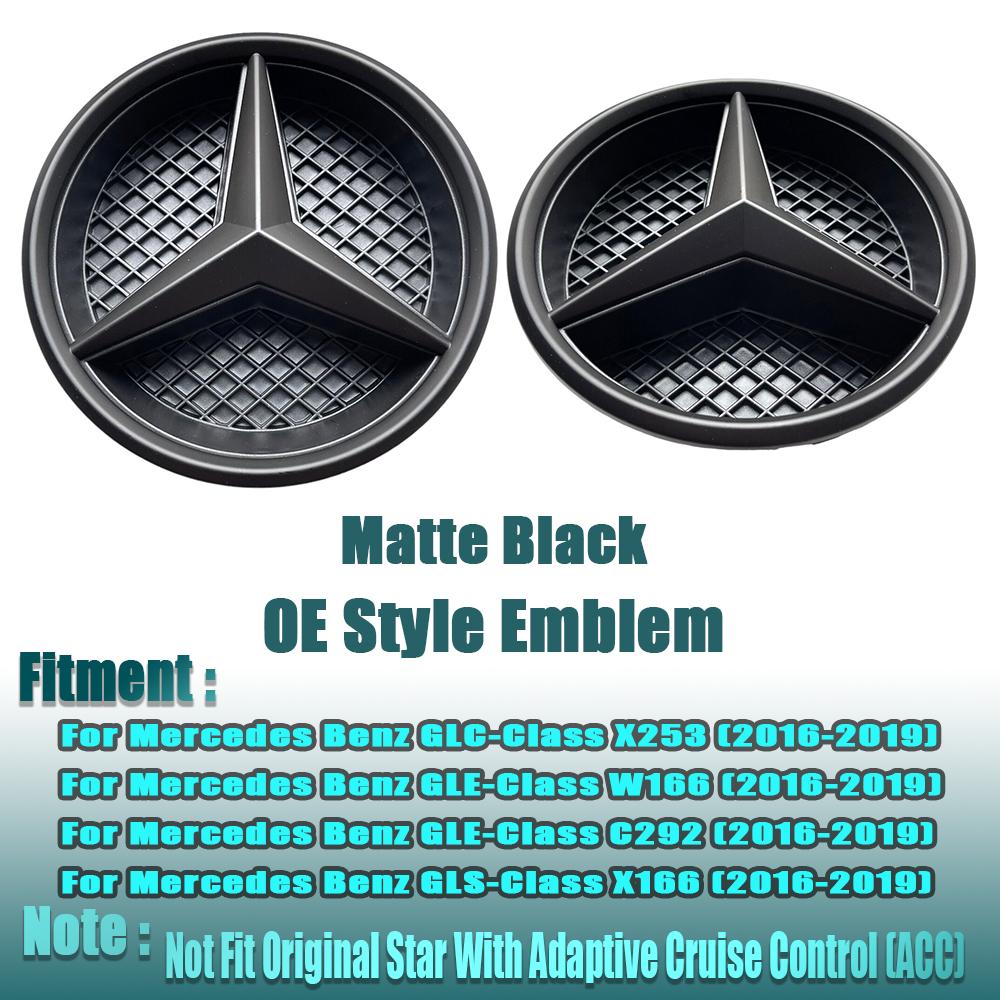 

New 2025 Hot Silver Border Newest 3D Style Emblem For Mercedes Benz GLC X253 GLE W166 C292 GLS X166 OE Style Emblem Grille Star