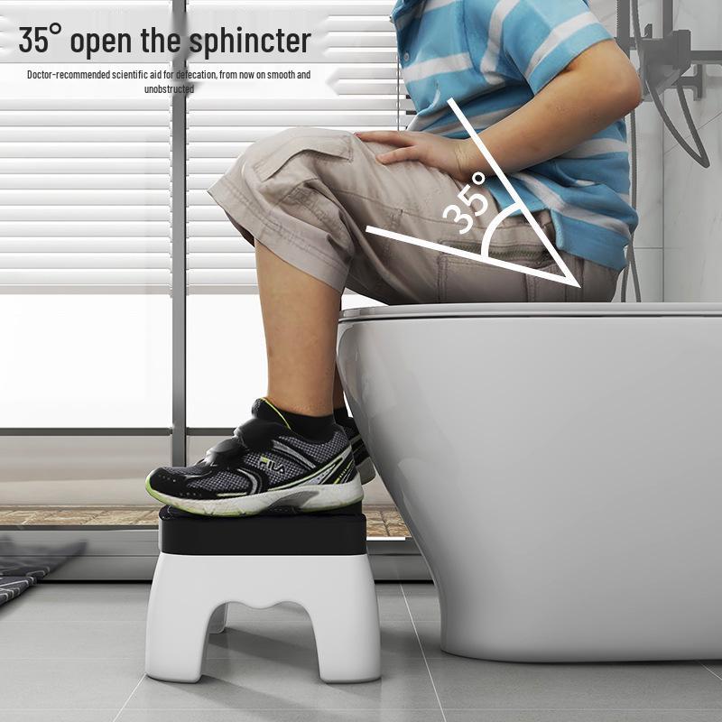 GripPro Bathroom Squat Toilet Footstool with Non-Slip Mat