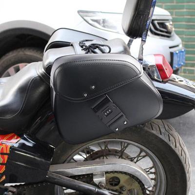 1 Pair Universal Motorcycle Saddlebag Model Side PU Leather Luggage Saddlebag Large Capacity Dual Locomotive Storage Tool Pouch