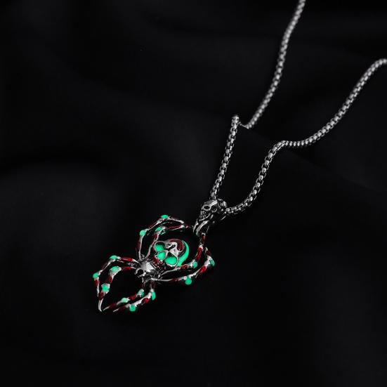 Pánský náhrdelník ve tvaru vlčího pavouka Svítící cool hip hop humr spona s přívěskem náhrdelník šperky dárky