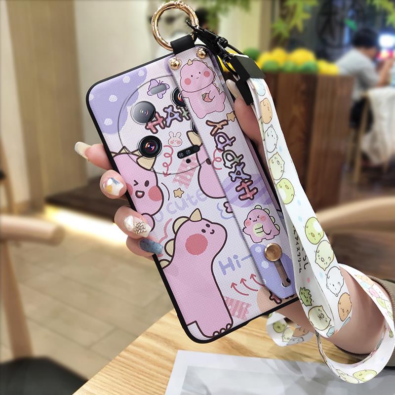 Cartoon Soft case Phone Case For Xiaomi 13 Ultra Lanyard Anti-knock Protective Ring Silicone Wristband Durable Cute