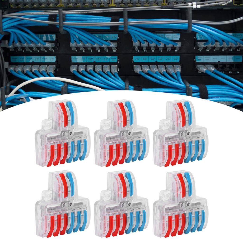 10 stücke Elektrische Anschlüsse Draht Block Schnell Splice Terminal Blöcke 2 Inet 6 Outlet LT‑ 623 Transpare
