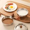 1pc Stainless Steel Pot with Heat-Resistant Wooden Handle - Induction Compatible, Non-Slip Base, Even Heat Distribution Milk Pot