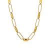 European and American wind titanium steel non-fading necklace Cuban chain splicing two-color necklace women's light luxury niche versatile jewelry
