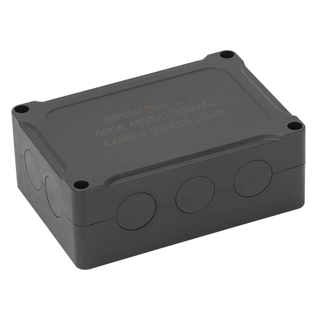 DaierTek 500A Marine Bus Bar 48V Automotive Power Distribution Block Big Current 6 Studs With Red Black Plastic Cover For Car