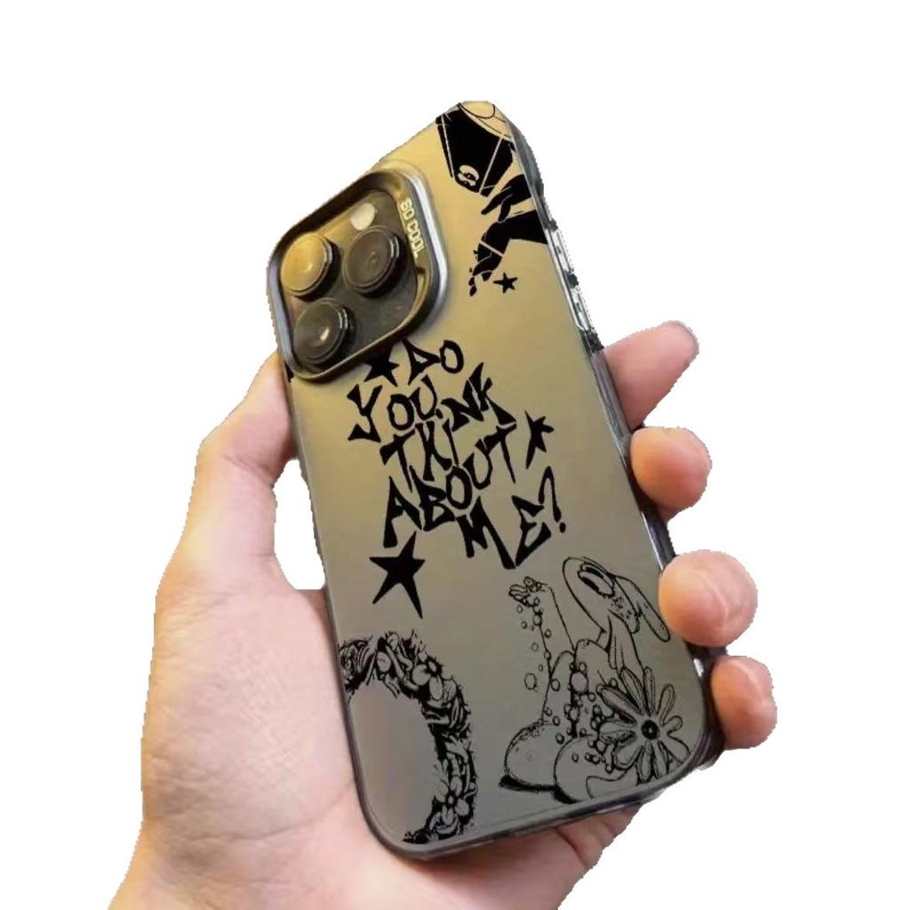The new graffiti English is suitable for iphone17 mobile phone case Apple 16promax/15 anti-drop 14pro13 Europe and America