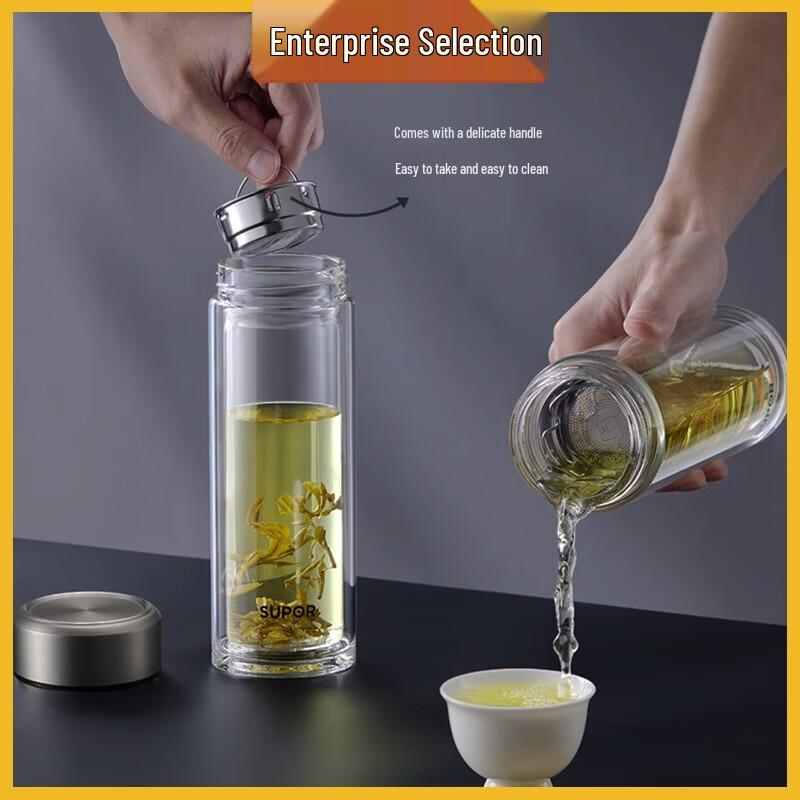 Supor 280ml Double-Layer Glass Teacup