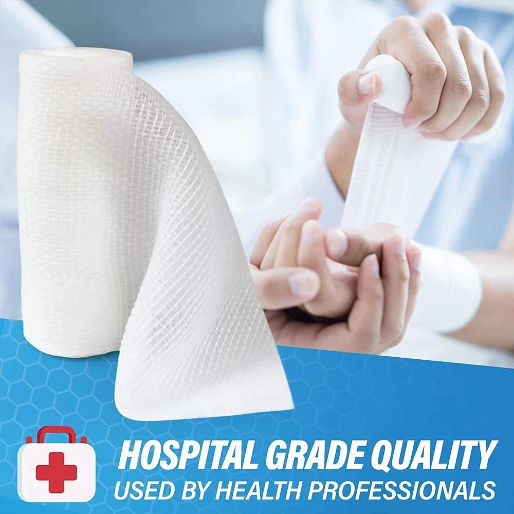 1/3/5/10 Rolls Premium Gauze Rolls, Gauze Bandage - Super Soft Woven Stretch Gauze Bandages For Primary Wound Dressing Support