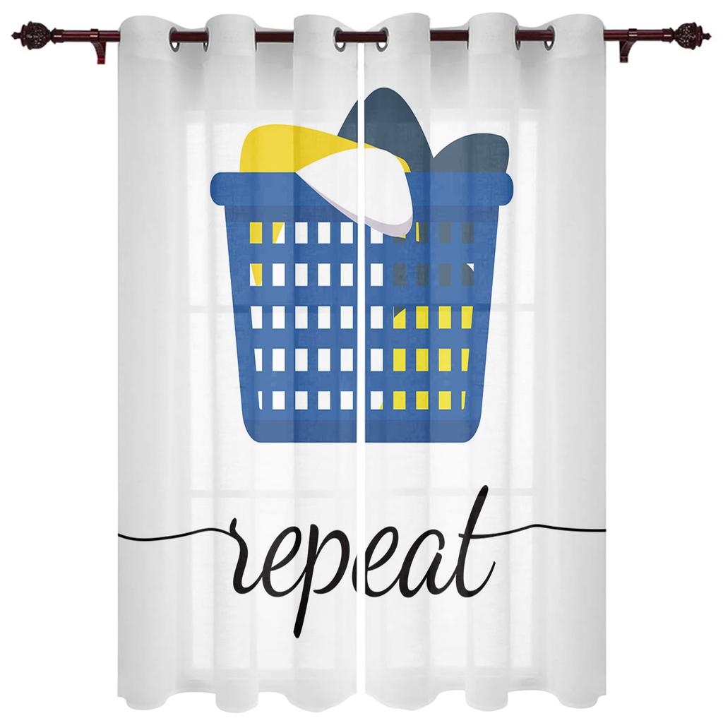 Rysunek pralni Retro Okna Zasłony Salon Luksusowy wystrój Zasłony świąteczne Sypialnia Kuchnia Draperie okienne