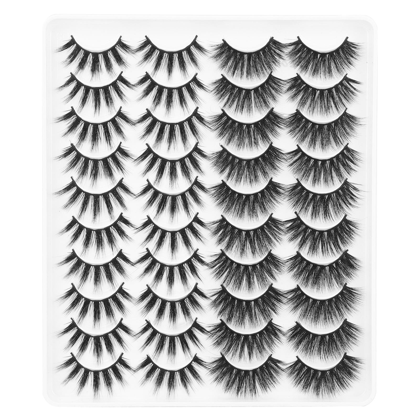 

20 пар накладных ресниц смешанных стилей длинные толстые сплошные мягкие многоразовые накладные ресницы ручной работы 10 Pairs of M14+10 Pairs of 80