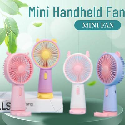 2024 Rechargeable USB Mini Cartoon Desktop Fan - Portable Handheld Gift