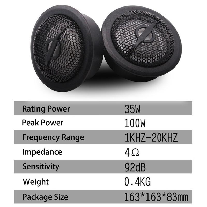 1 Pair High Power Car Tweeter Speaker 25mm HIFI Silk Dome Tweeters Car Stereo Speaker Tweeter Car Audio Speaker Car Modification