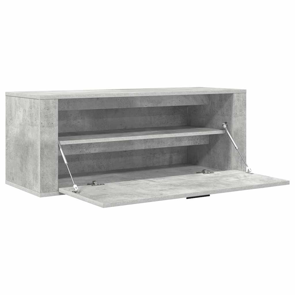 Wall Mounted Shoe Cabinet Concrete Grey 100 x 35 x 38 cm Engineered Wood