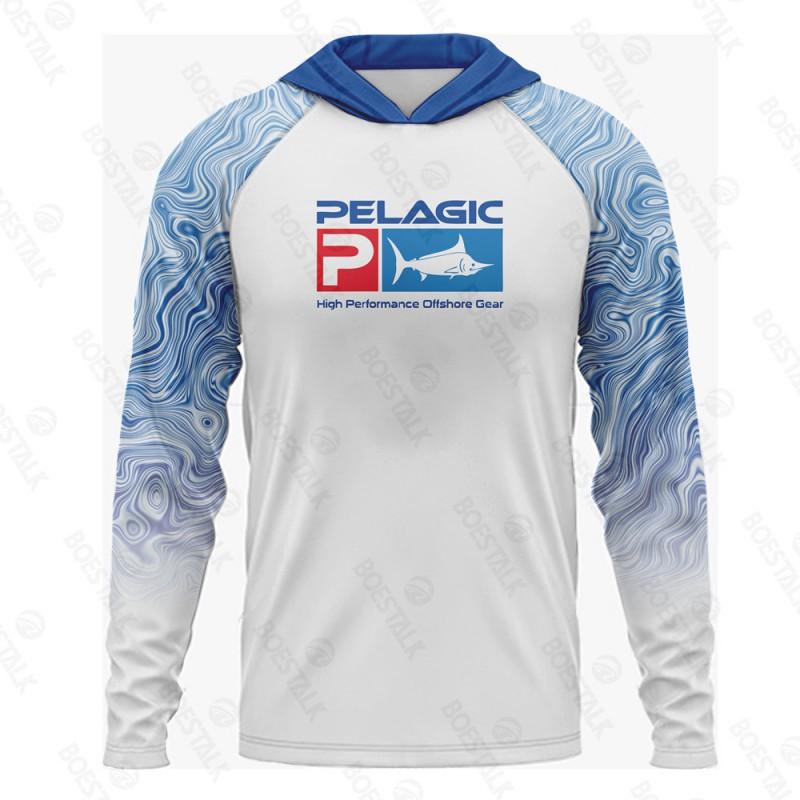 Men's PELAGIC Long-sleeved Hooded Fishing Suit With UV Sun Protection UPF50 + Luya
