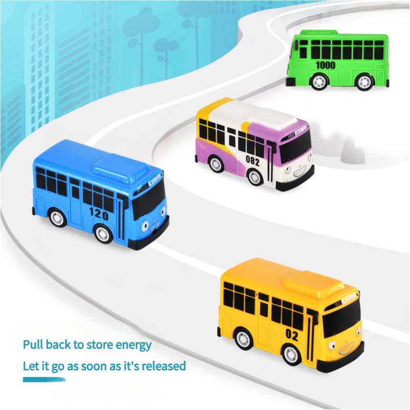Nová 4 barvy malý autobus oyuncak araba auto mini plastový s natahovacím mechanismem Tayo Gani Lani Rogi model autobusu pro děti Vánoční dárek
