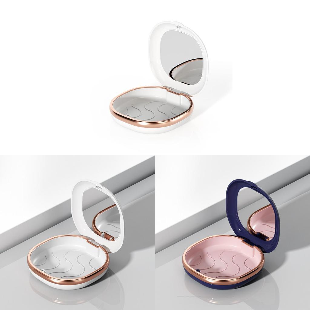 Portable Dental Retainer Case With Mirror And Magnetic Lock For Orthodontic Storage