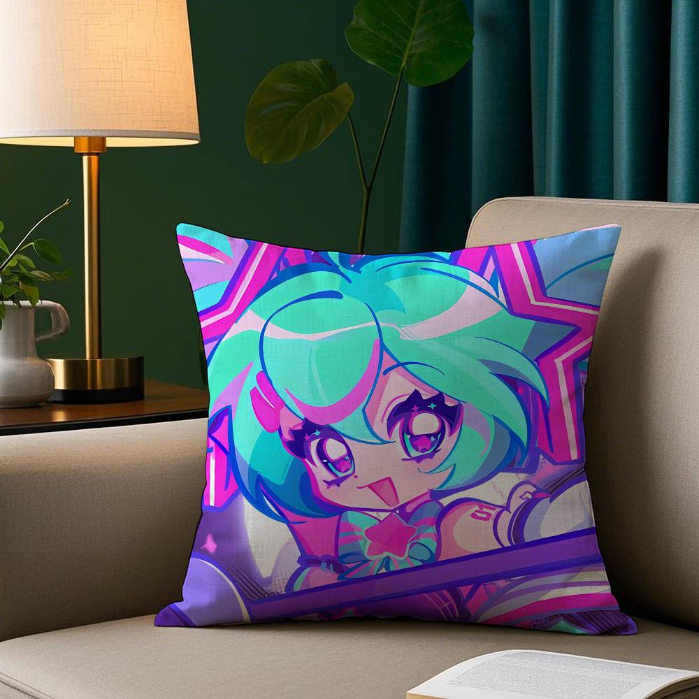 Anime Cute Girl M-Muse Dash Pillow Case Plush Fabric Soft Pillowcase Double Sided Print Sofa Cushion Cover Throw