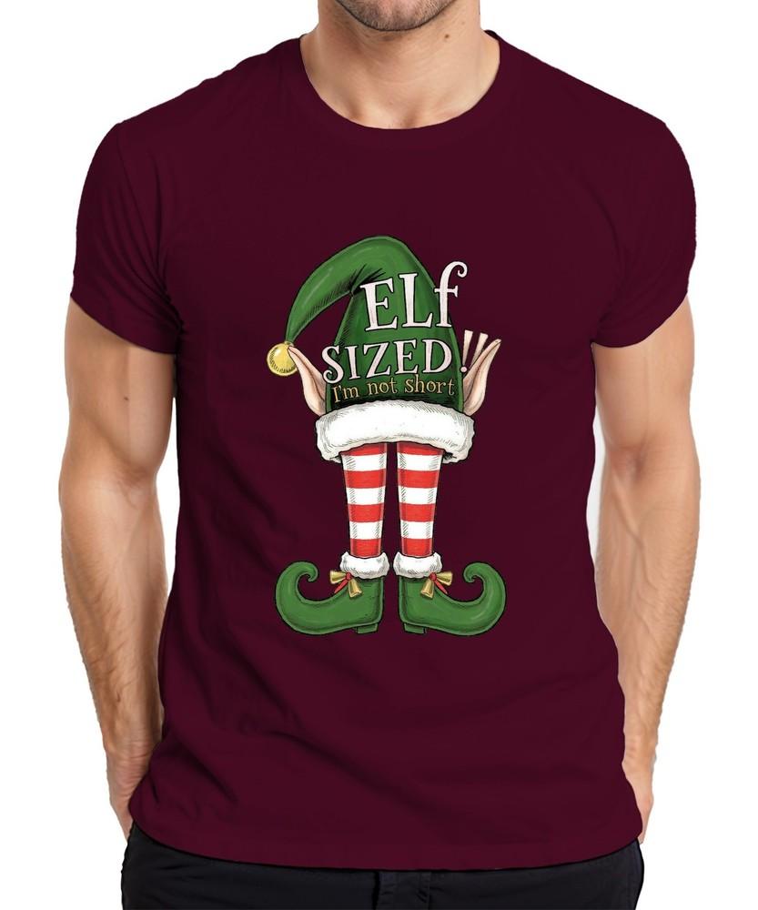 Elf Sized Im Not Short Funny Christmas Elves Striped Green Unisexs Tshirt