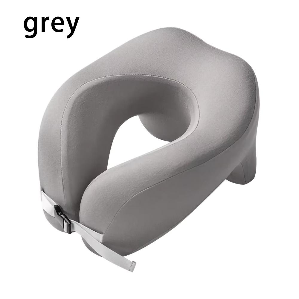 

1 шт. Подушка для путешествий U-образной формы из чистой пены с эффектом памяти, подушка для шеи для самолета, офиса, сна, шейные подушки, поддержка головы и шеи во время полета серый