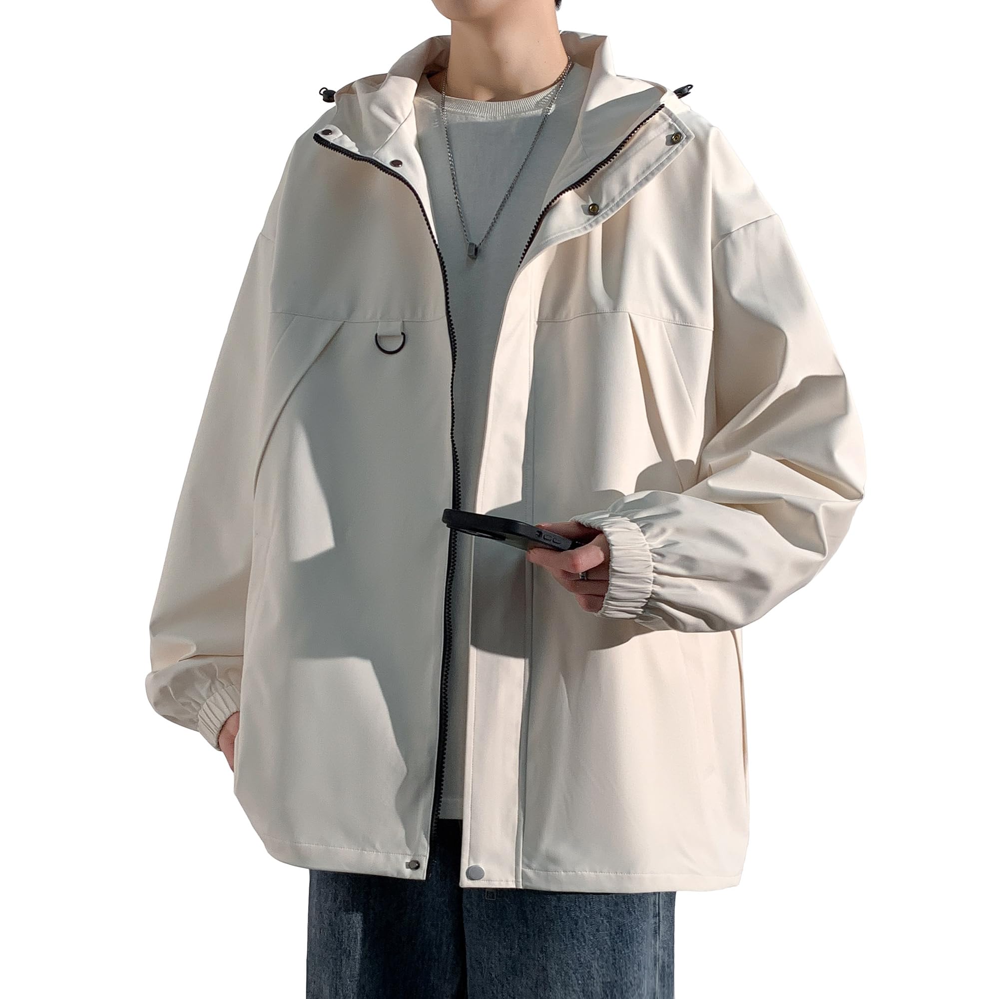 

Easykode Mountain Легкий и Идеальный для и и Легкий и Тонкий Анорак с Капюшоном Идеальный для и Доступен в цвете Слоновой Кости Мужская Парка, Тонкая, Осень,