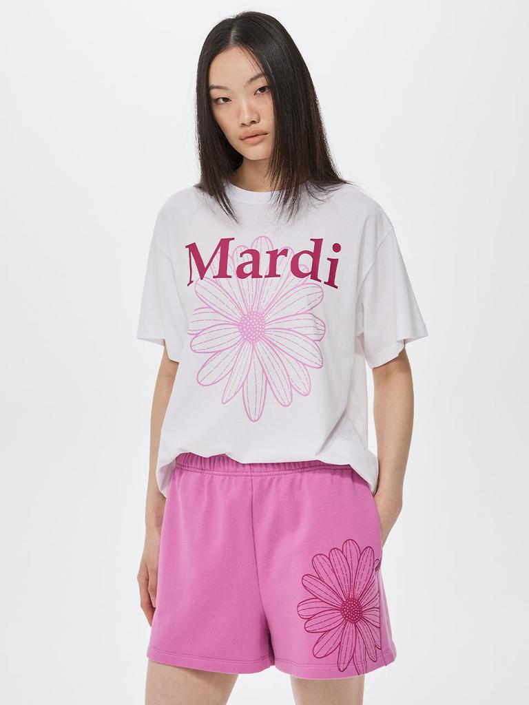 [mittwochmarkt] T-SHIRT FLOWERMARDI DUO_WEISS MAGENTA