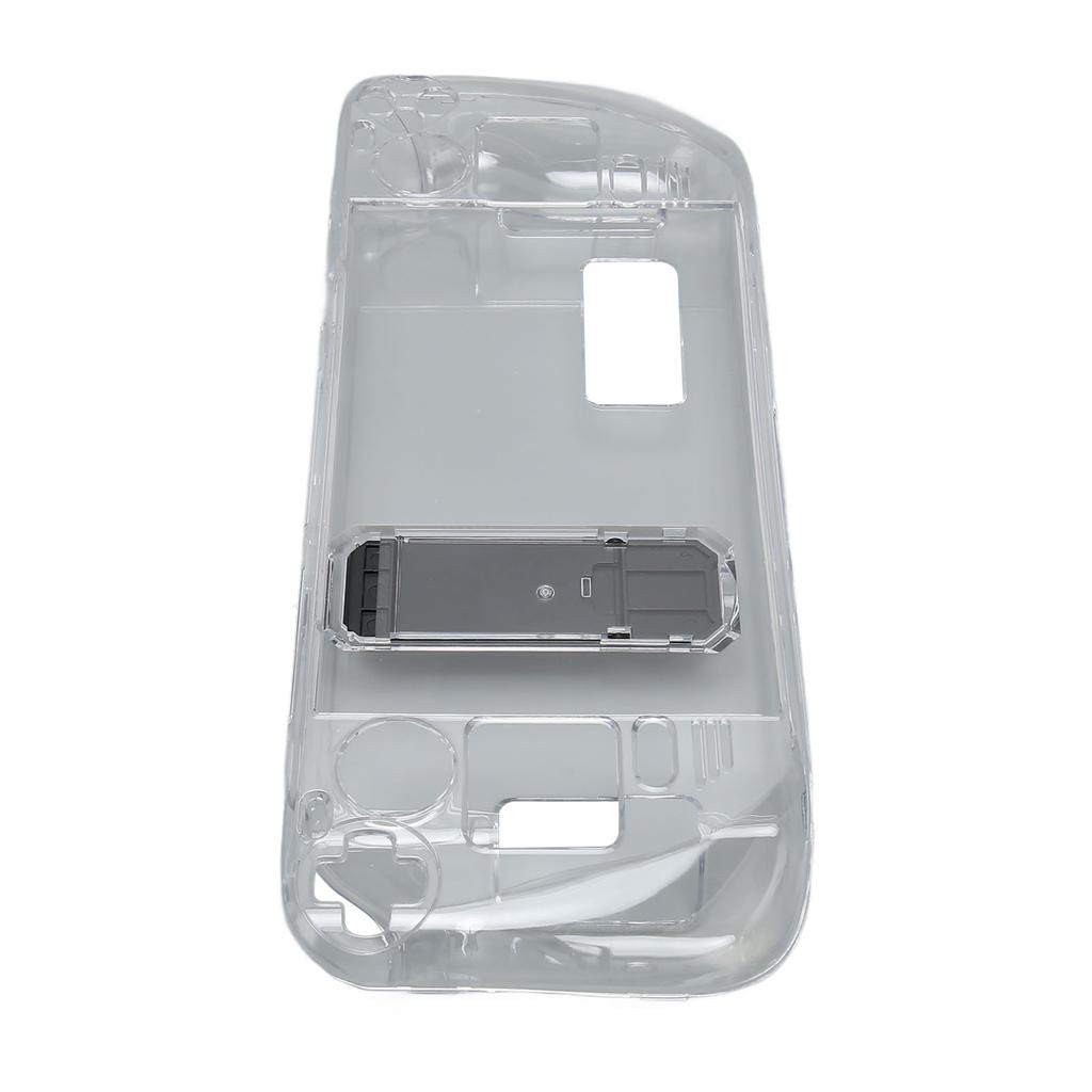 Clear Kickstand Case for Steam Deck Transparent Shock Absorption Prevent Slip Hard PC Protective Case with Stand
