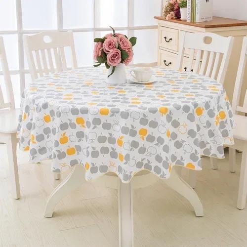 2 Meter Lace Edge Circular Coffee Table Mat PVC Circular Tablecloth Waterproof Anti Scald Anti Oil Wash Free Cloth