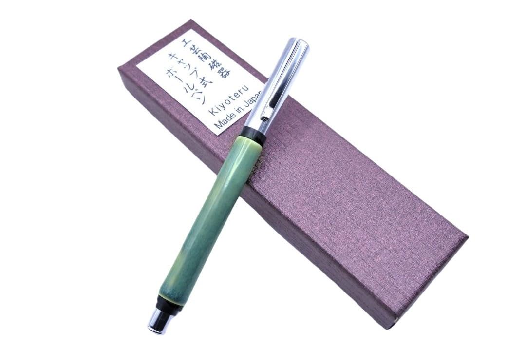 Керамическая шариковая ручка Kiyoteru Craft, цвет Орибэ, колпачкового типа, CLJ_TCP_25 зелёный