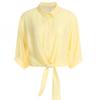 Shop   Women S Unique Collar Neck Summer Vacation Ribbon Tie Puff Shirt White SS