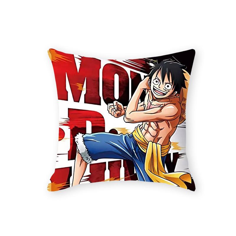 One Piece Anime Plush Pillow - Soft Cartoon Cushion for Sofa or Living Room
