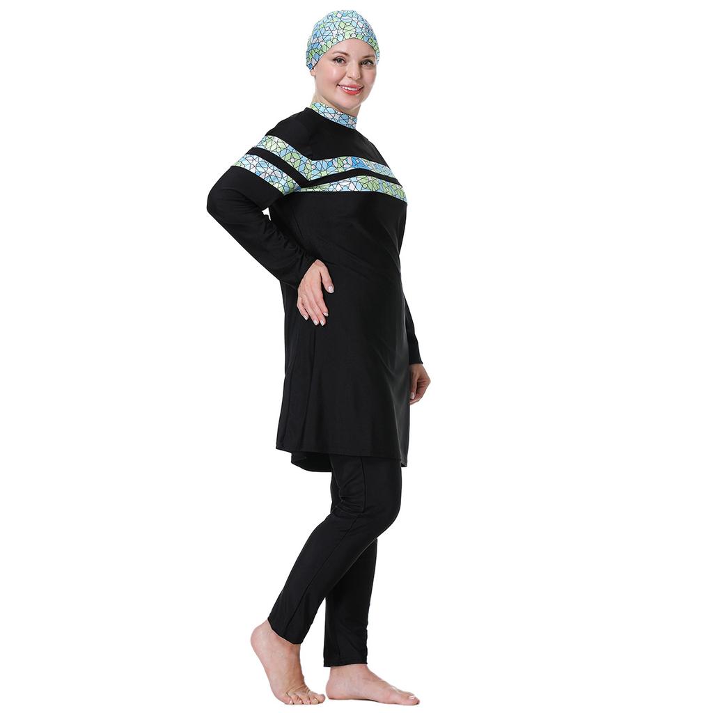 Plus Size Women Muslim Muslimah Swimwear Full Coverage Women Swimming Suit Conservative Highly Elastic Comfortable 3 Pieces Beachwear 3XL-8XL