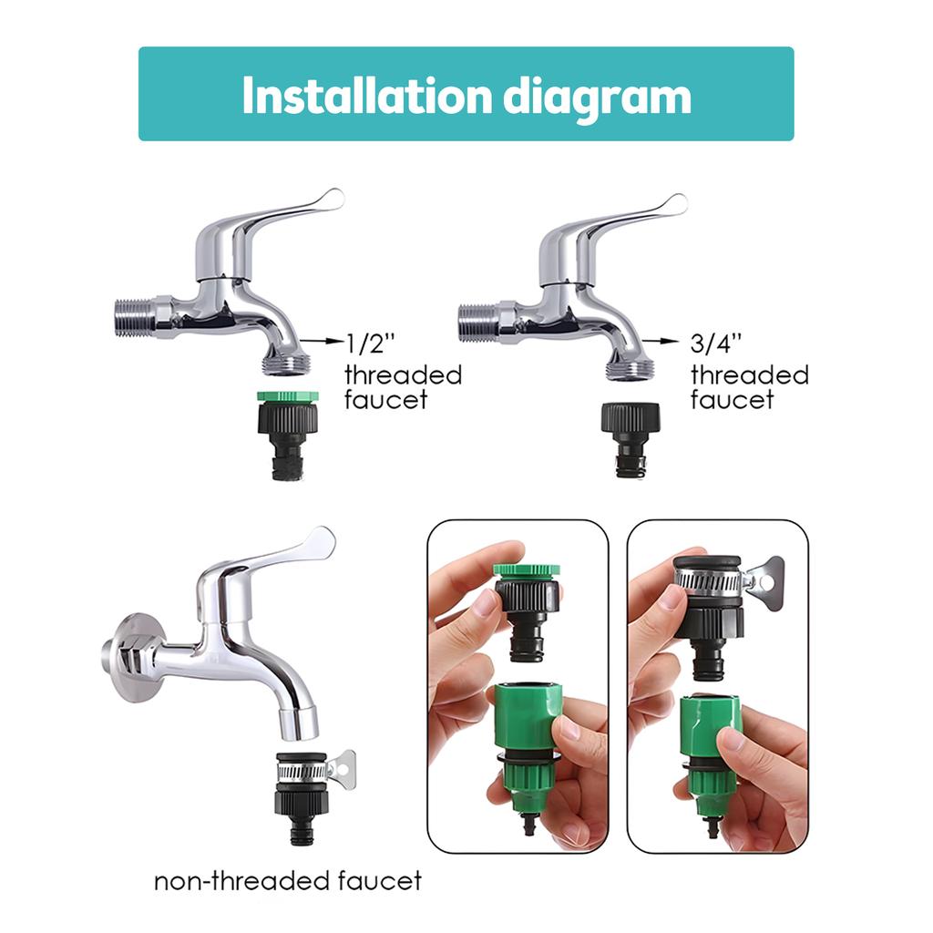 Automatic Drip Irrigation Kits for Garden 25m/82FT Automatic Garden Watering Misting System for