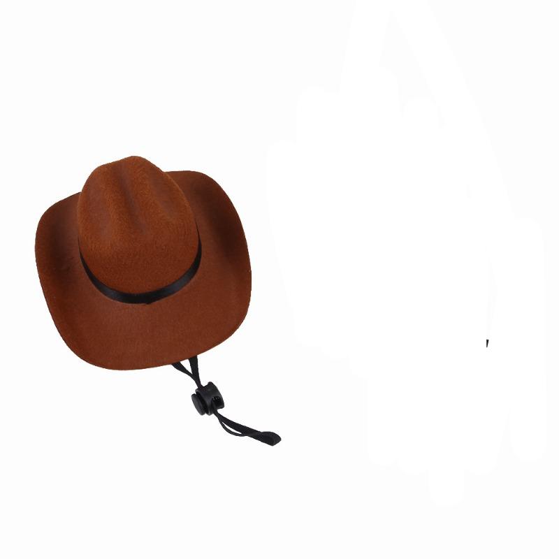 New pet hat cosplay, the latest hot selling accessory, handsome photo taking, casual style, cat, dog, western cowboy hat 13.5x10.8x5.5cm коричневый