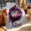 Individualizuotas su vardu Atletico Madrid spaudinio pledas, namų dekoras, miegamasis, sofa, stovyklavimas, svetainės sofa, dovanos gimtadieniui, Kalėdoms