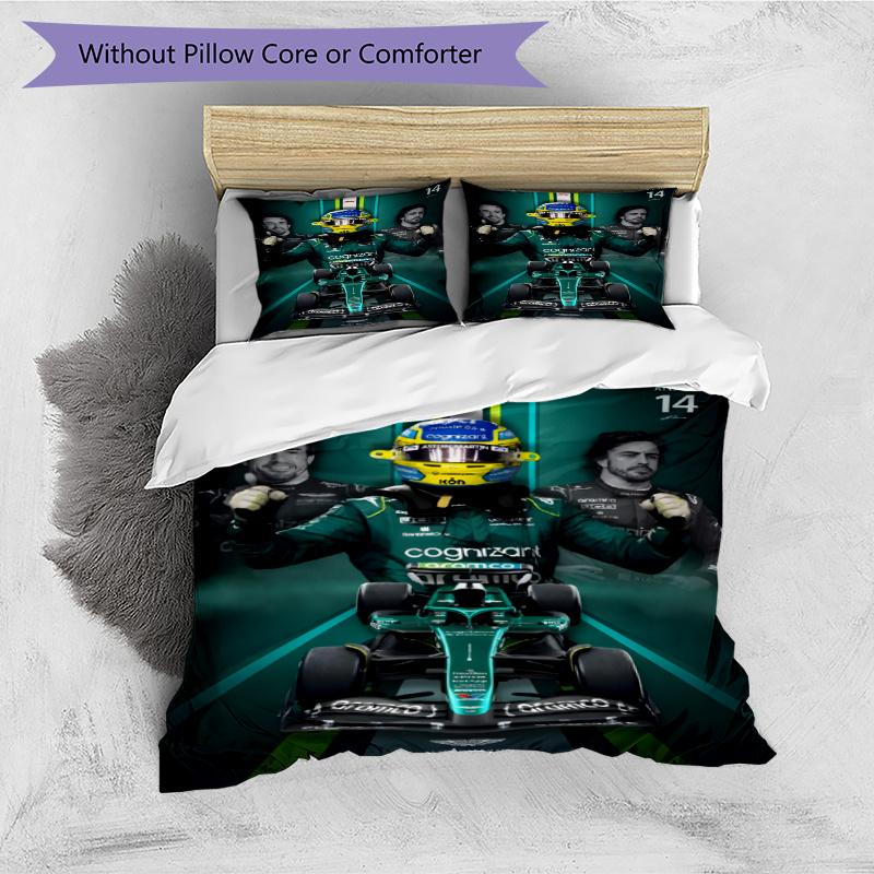 3pcs Duvet Cover Set (1*Duvet Cover + 2*Pillowcase, Without Core), F1 Racing Driver Print Bedding Set, Bedroom Decor, All‑Season, Gift