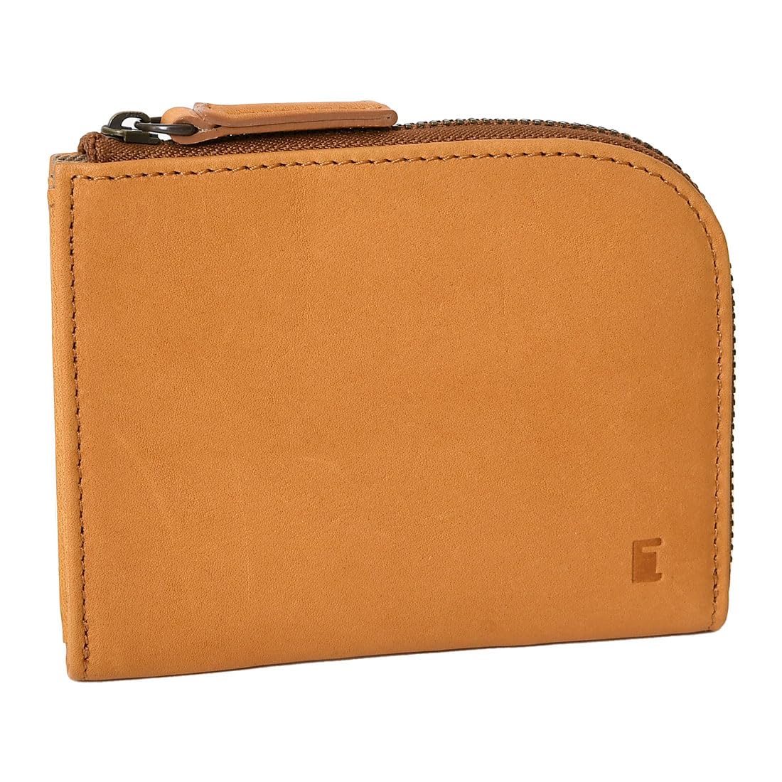 

GA801 Short Wallet Zipper Closure Genuine Love Leather Tan [Tryon] L-shaped Men s