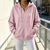 Women's Casual, Loose-Fitting, Striped, -Lined, Hooded Cardigan with Zipper
