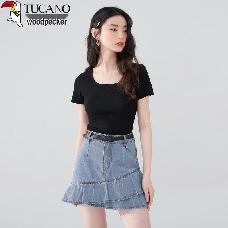 Woodpecker Women s Square Neck Short Sleeve T-Shirt XL