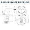 Tri-Direct Bifocal Lens Lossless 3-Inch Lens Laser Type Enhanced 80W Small Sunlight H4 H7 H11