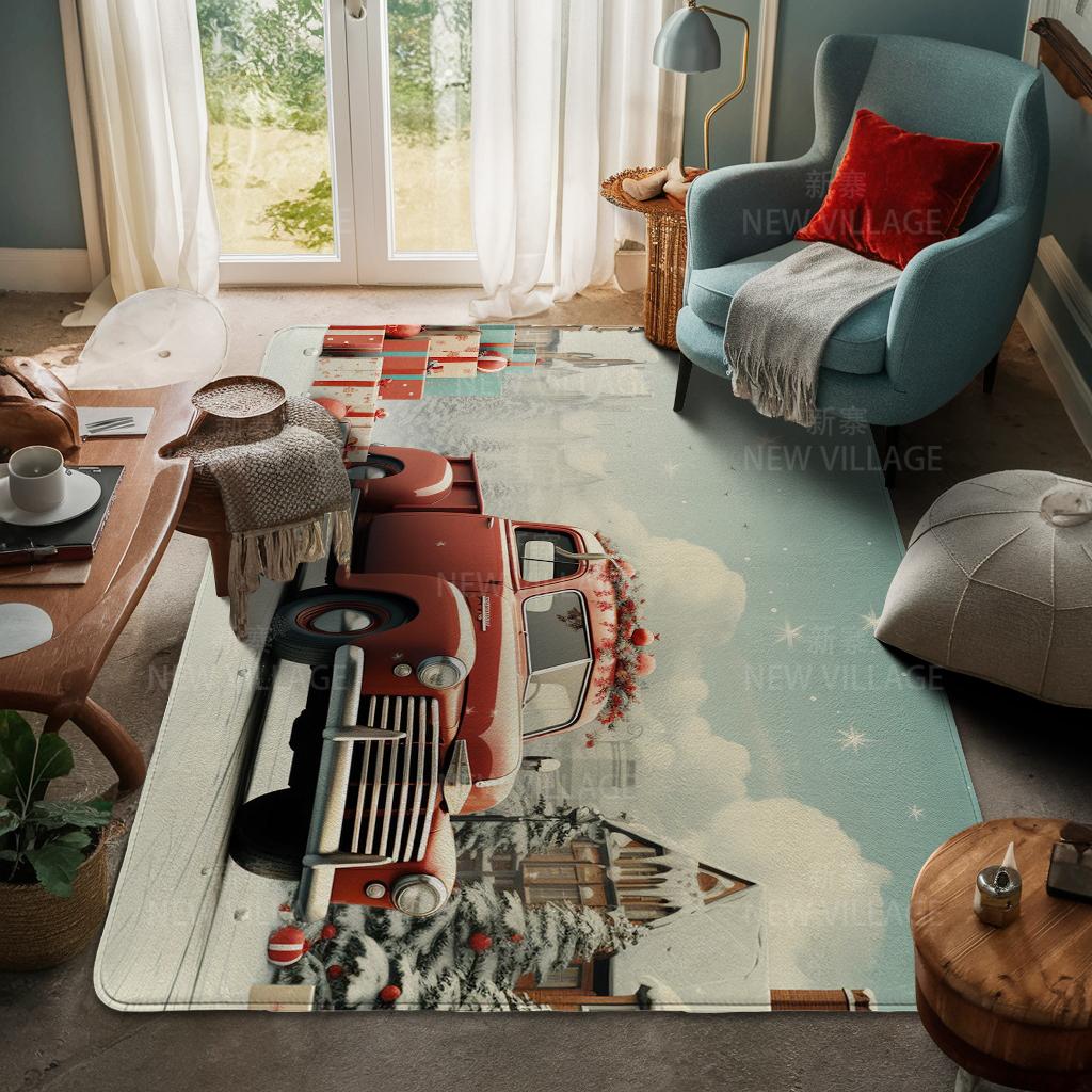 House Entrance Carpet Home Door Mat Living Room Bath Foot Bathroom Non-slip Water Absorption Rugs Bath Merry Christmas Winter