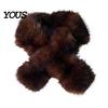 Elegant Cold Weather Accessory Faux Mink Wrap Scarf for Women, Double-Sided Plush Neck Warmer, Commuting Warm Thick Winter Fur Collar, Luxury