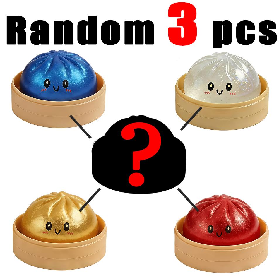 2026 New Cute Baozi Squishy Toy Stress Relief Steamed Bun Squeeze Toy with Bamboo Steamer Box Slow Rebound Desk Decor Gift