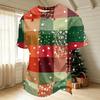 Men's Quick-Dry Neck Short Sleeve T-Shirt with Christmas Print