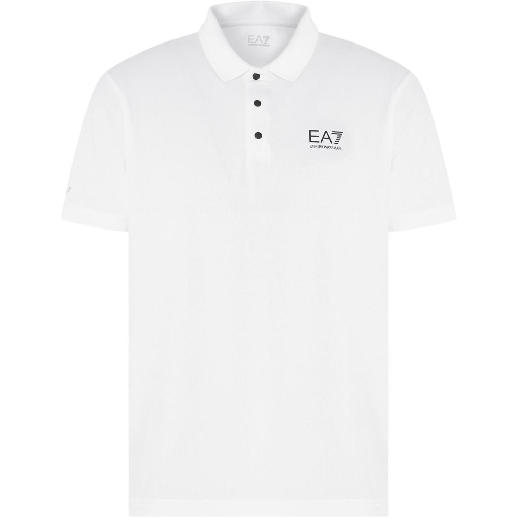 Emporio Armani EA7 Two-Tone Logo Button Short Sleeve Polo Shirt Men tops White 7M000168-AF13755-U0002