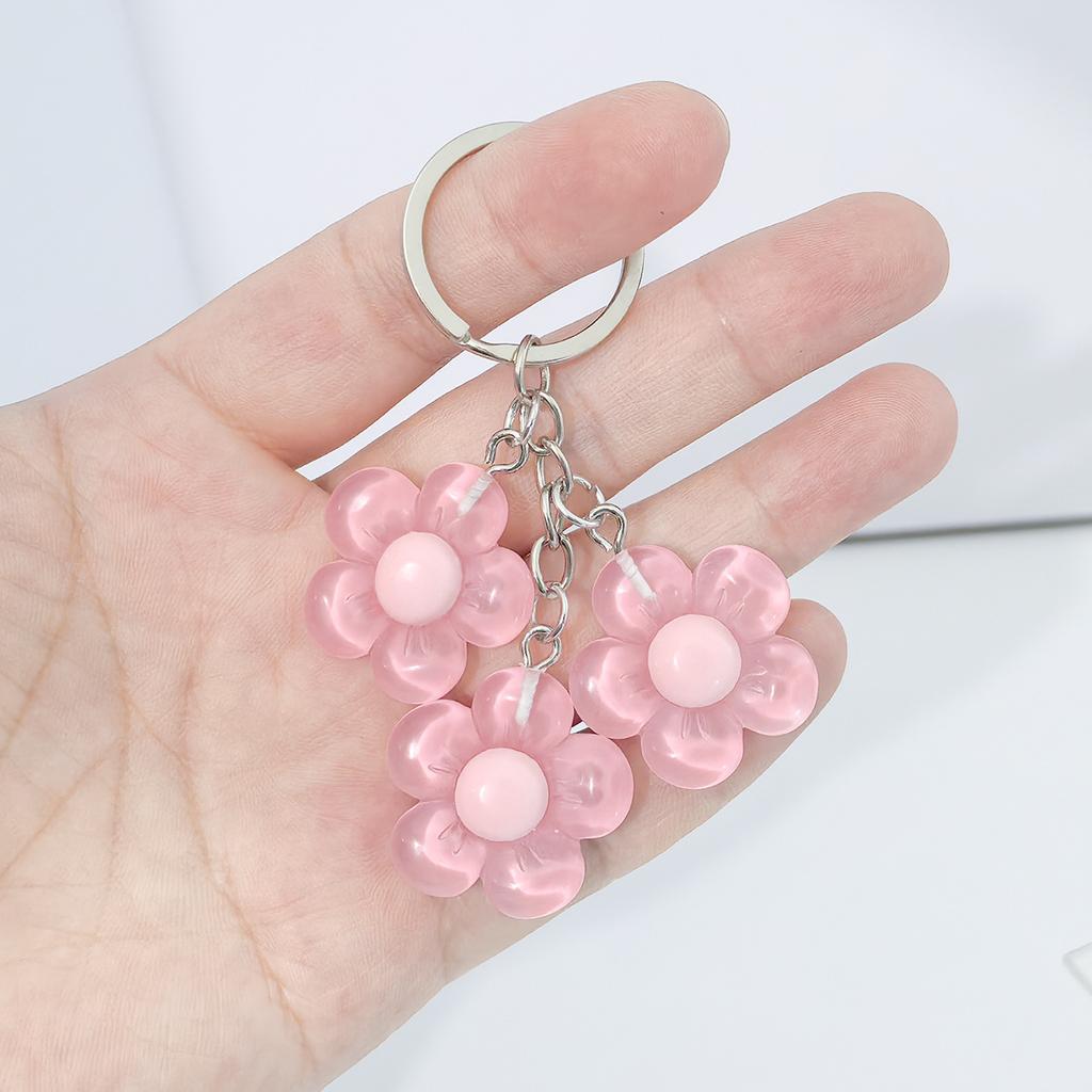 Resin Cherry Blossom Keychain Flower Pendant Backpack Decoration Accessories Couple Family Keychain Pendant