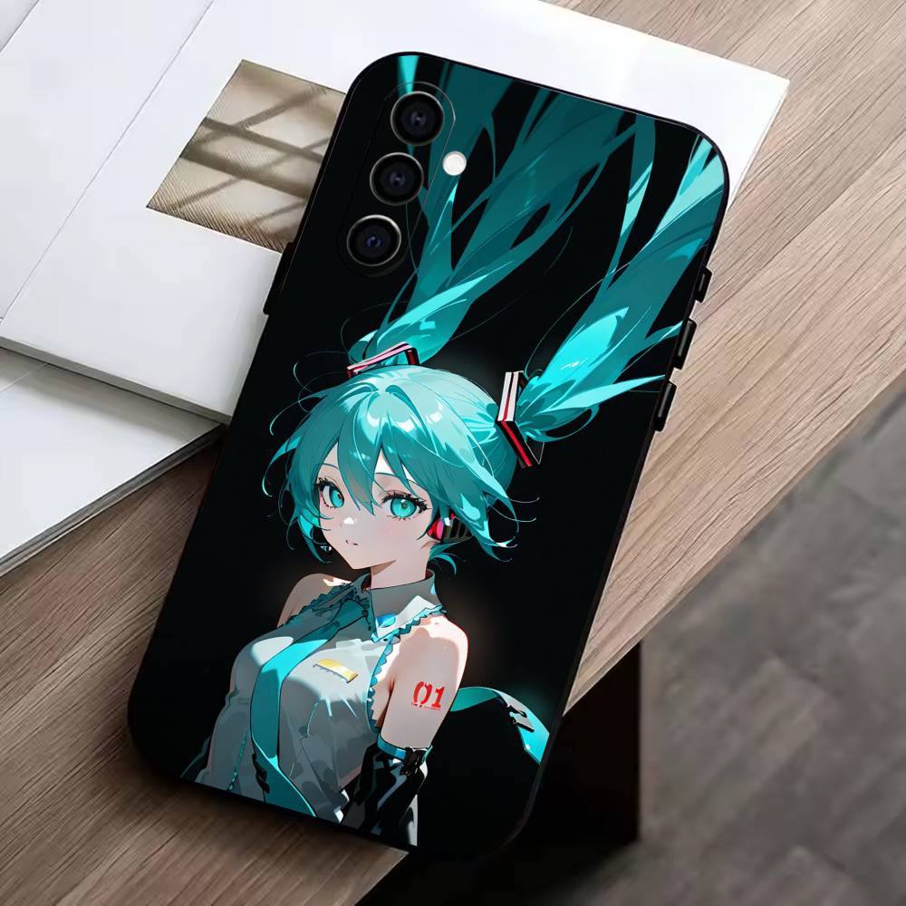 AM-Anime MIKU  Phone Case Black Silicone Soft For Samsung Galaxy A73,A72,A71,A70,A53,A52,A51