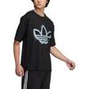 Adidas Originals Trefoil Crew Neck Drop Shoulder Logo Print Short Sleeve T-Shirt Unisex Tops Black HS2007