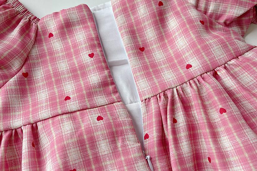 0-5 Years Girls' French Puff Sleeve Summer Dress